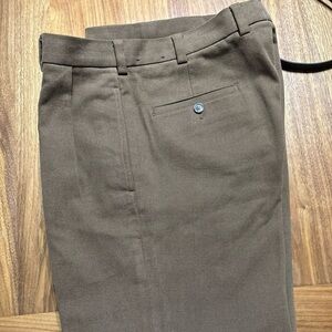 Vintage Brooks Brothers Pants Mens 35x30 Brown Woven Elliot Pleated Cuffed
